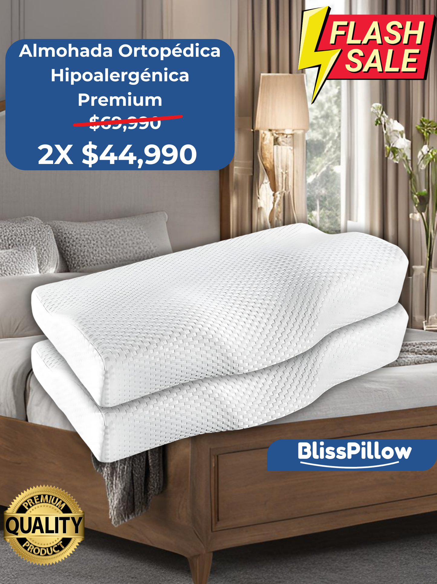 BlissPillow® - Almohada Ortopédica Inteligente 🎁 +20 PARCHES NATURALES DE REGALO 🎁