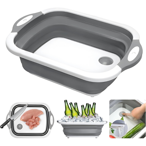 TriCut® — Tabla Multifuncional 3 en 1 Plegable para Cocina  - La Solución Completa para Cortar🔪 Lavar💧 y Guardar 🧺