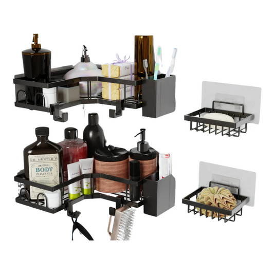 DuchaX® Set Organizador de Baño Esquinero 6 en 1 - Resistente y Sin Taladros 🚿✨