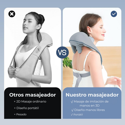 RelaxPro® Masajeador Multifuncional  4D de Cuello, Espalda y Hombros con Calor Infrarrojo – Manos Libres, Recargable y de Uso Corporal Total 🧘‍♂️🔥