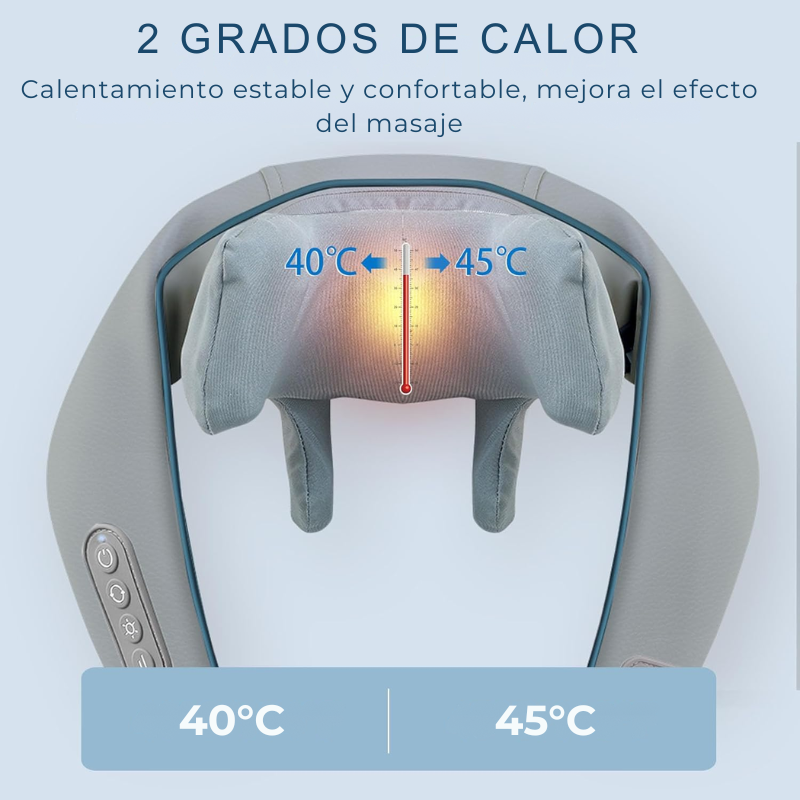RelaxPro® Masajeador Multifuncional  4D de Cuello, Espalda y Hombros con Calor Infrarrojo – Manos Libres, Recargable y de Uso Corporal Total 🧘‍♂️🔥