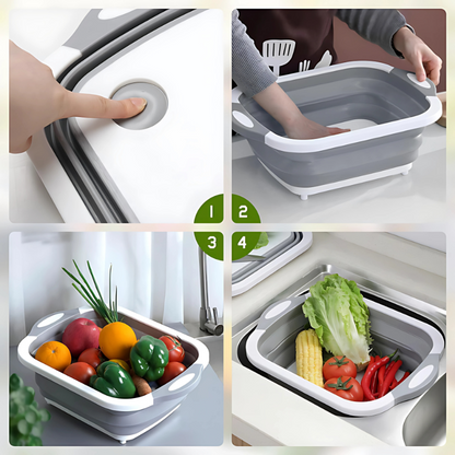 TriCut® — Tabla Multifuncional 3 en 1 Plegable para Cocina  - La Solución Completa para Cortar🔪 Lavar💧 y Guardar 🧺