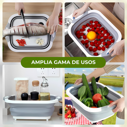 TriCut® — Tabla Multifuncional 3 en 1 Plegable para Cocina  - La Solución Completa para Cortar🔪 Lavar💧 y Guardar 🧺