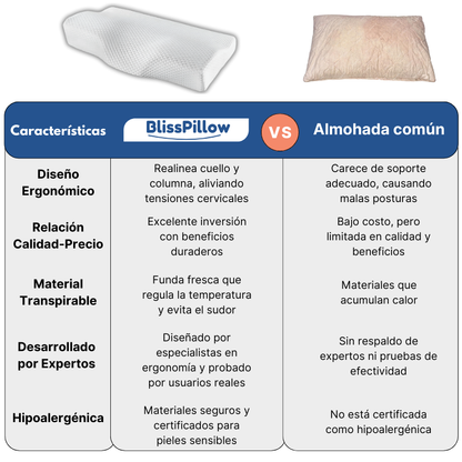 BlissPillow® - Almohada Ortopédica Inteligente 🎁 +20 PARCHES NATURALES DE REGALO 🎁